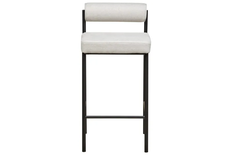 Barstol Amaya set om 2 Ljusgrå-Svart, Polyester - Ljusgrå-Svart, Polyester - Möbler - Fåtölj & stolar - Barstol & barpall