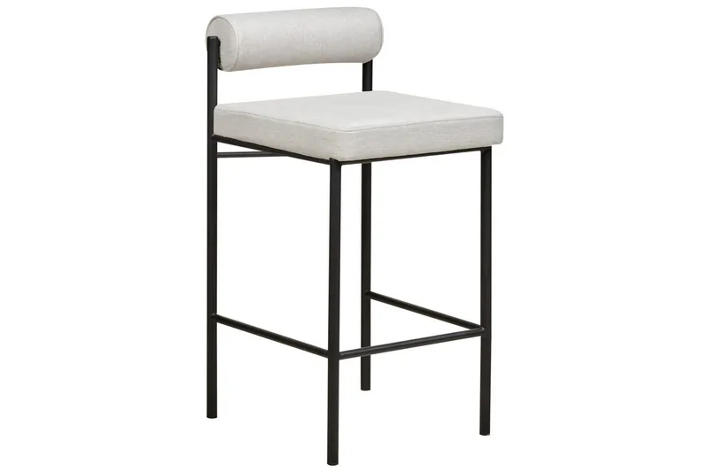 Barstol Amaya set om 2 Ljusgrå-Svart, Polyester - Ljusgrå-Svart, Polyester - Möbler - Fåtölj & stolar - Barstol & barpall