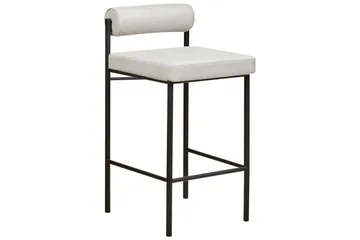 Barstol Amaya set om 2 Ljusgrå-Svart, Polyester - Ljusgrå-Svart, Polyester - Möbler - Fåtölj & stolar - Barstol & barpall