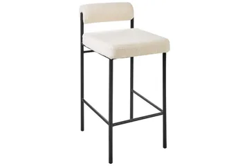 Barstol Amaya set om 2 Vit-Svart, Bouclé - Vit-Svart, Bouclé - Möbler - Fåtölj & stolar - Barstol & barpall