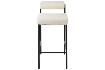 Barstol Amaya set om 2 Vit-Svart, Bouclé - Vit-Svart, Bouclé - Möbler - Fåtölj & stolar - Barstol & barpall