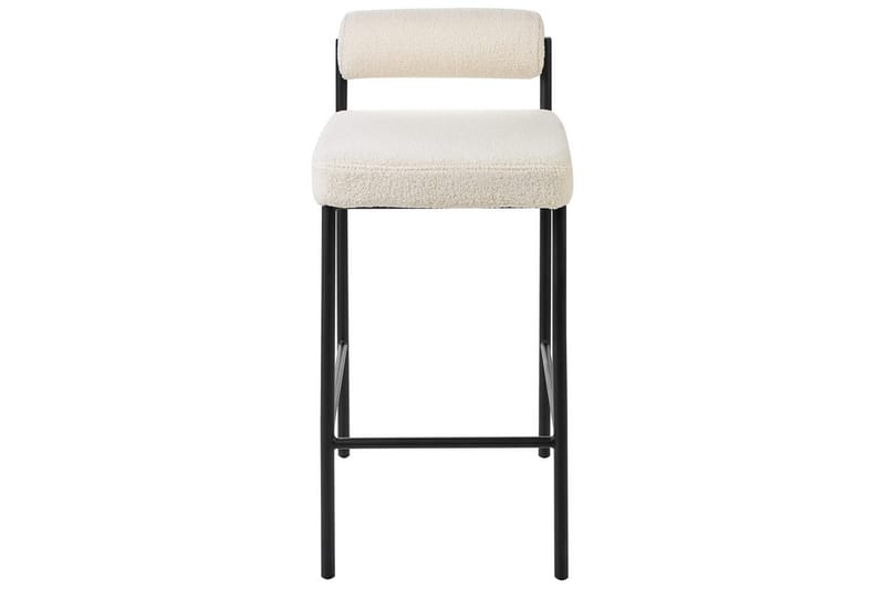 Barstol Amaya set om 2 Vit-Svart, Bouclé - Vit-Svart, Bouclé - Möbler - Fåtölj & stolar - Barstol & barpall