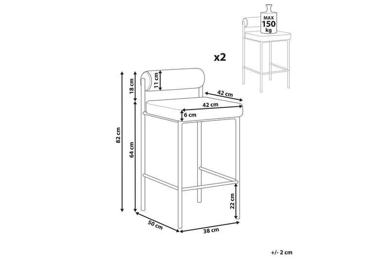 Barstol Amaya set om 2 - Möbler - Fåtölj & stolar - Barstol & barpall