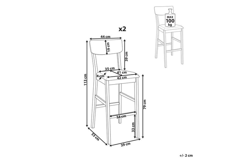 Barstol Ambler set om 2 Ljus Trä-Grön - Ljus Trä-Grön - Möbler - Fåtölj & stolar - Barstol & barpall