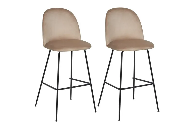 Barstol Arcola set om 2 Beige-Svart, Beige-Svart