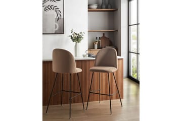 Barstol Arcola set om 2 Beige-Svart - Beige-Svart - Möbler - Fåtölj & stolar - Barstol & barpall