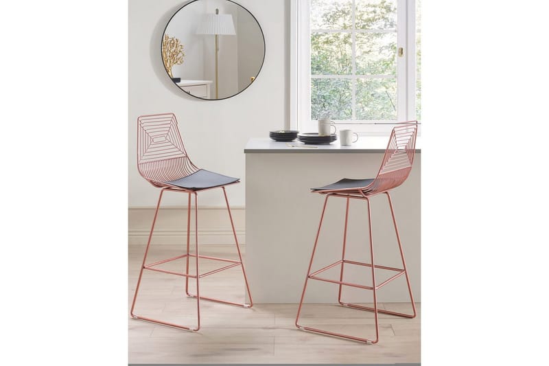 Barstol Bisbee set om 2 Rose Guld-Svart - Rose Guld-Svart - Möbler - Fåtölj & stolar - Barstol & barpall