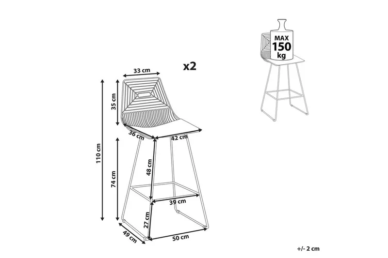 Barstol Bisbee set om 2 Svart - Svart - Möbler - Fåtölj & stolar - Barstol & barpall