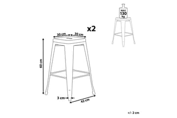 Barstol Cabrillo set om 2 60 cm - 60 cm - Möbler - Fåtölj & stolar - Barstol & barpall