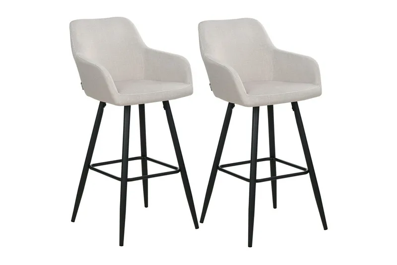 Barstol Casmalia set om 2 Beige-Svart, Beige-Svart