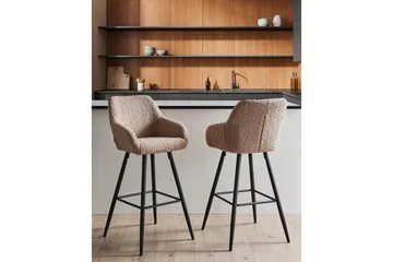 Barstol Casmalia set om 2 Beige/svart - Beige/svart - Möbler - Fåtölj & stolar - Barstol & barpall