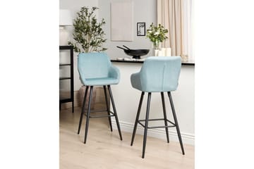 Barstol Casmalia set om 2 Blå-Svart - Blå-Svart - Möbler - Fåtölj & stolar - Barstol & barpall