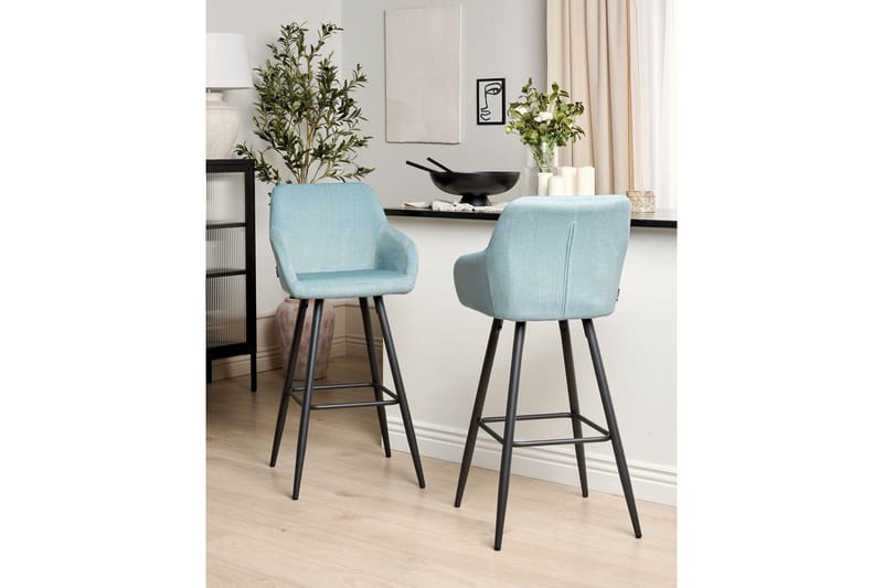 Barstol Casmalia set om 2 Blå-Svart - Blå-Svart - Möbler - Fåtölj & stolar - Barstol & barpall