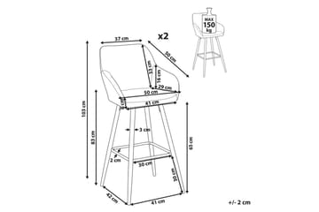 Barstol Casmalia set om 2 Blå-Svart - Blå-Svart - Möbler - Fåtölj & stolar - Barstol & barpall