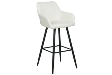 Barstol Casmalia set om 2 Vit-Svart - Vit-Svart - Möbler - Fåtölj & stolar - Barstol & barpall