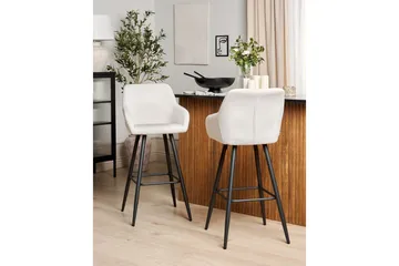 Barstol Casmalia set om 2 Vit-Svart - Vit-Svart - Möbler - Fåtölj & stolar - Barstol & barpall