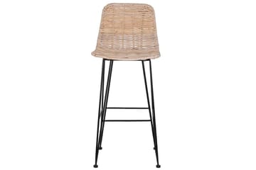 Barstol Cassita set om 2 Natur-Beige-Svart - Natur-Beige-Svart - Möbler - Fåtölj & stolar - Barstol & barpall