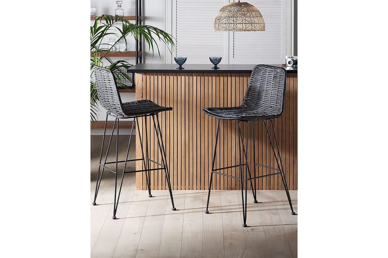 Barstol Cassita set om 2 Svart - Svart - Möbler - Fåtölj & stolar - Barstol & barpall
