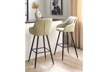 Barstol Darien set om 2 Grön-Svart - Grön-Svart - Möbler - Fåtölj & stolar - Barstol & barpall