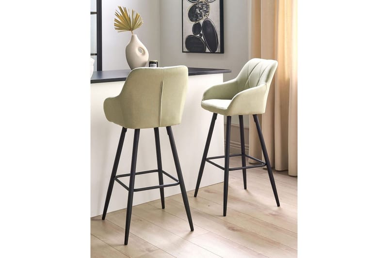 Barstol Darien set om 2 Grön-Svart - Grön-Svart - Möbler - Fåtölj & stolar - Barstol & barpall