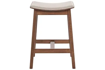 Barstol Dixon set om 2 Beige-Mörkt Trä - Beige-Mörkt Trä - Möbler - Fåtölj & stolar - Barstol & barpall