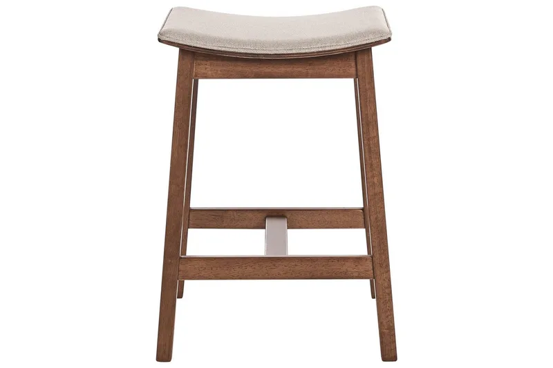 Barstol Dixon set om 2 Beige-Mörkt Trä - Beige-Mörkt Trä - Möbler - Fåtölj & stolar - Barstol & barpall