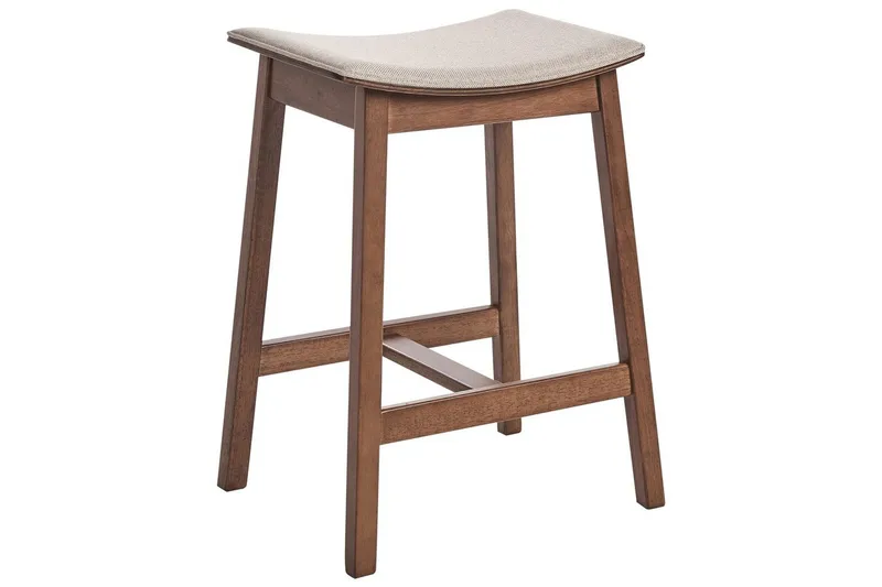 Barstol Dixon set om 2 Beige-Mörkt Trä - Beige-Mörkt Trä - Möbler - Fåtölj & stolar - Barstol & barpall