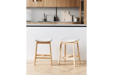 Barstol Dixon set om 2 Grå-Ljust Trä - Grå-Ljust Trä - Möbler - Fåtölj & stolar - Barstol & barpall