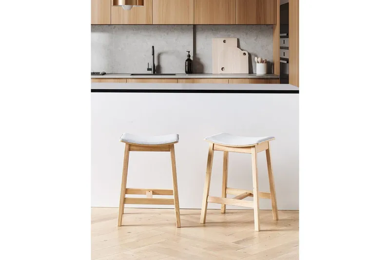 Barstol Dixon set om 2 Grå-Ljust Trä - Grå-Ljust Trä - Möbler - Fåtölj & stolar - Barstol & barpall