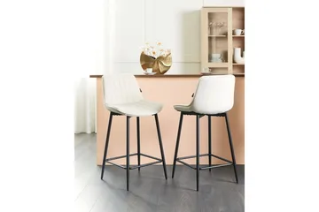 Barstol Dubrovnik set om 2 Beige-Svart - Beige-Svart - Möbler - Fåtölj & stolar - Barstol & barpall