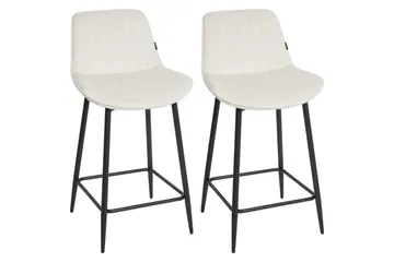 Barstol Dubrovnik set om 2 Beige-Svart - Beige-Svart - Möbler - Fåtölj & stolar - Barstol & barpall