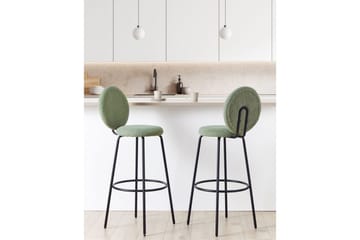 Barstol Emery set om 2 Ljusgrön-Svart - Ljusgrön-Svart - Möbler - Fåtölj & stolar - Barstol & barpall