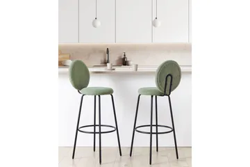 Barstol Emery set om 2 Ljusgrön-Svart - Ljusgrön-Svart - Möbler - Fåtölj & stolar - Barstol & barpall
