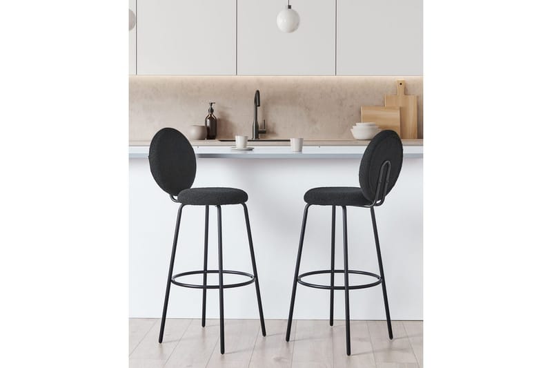 Barstol Emery set om 2 Svart - Svart - Möbler - Fåtölj & stolar - Barstol & barpall