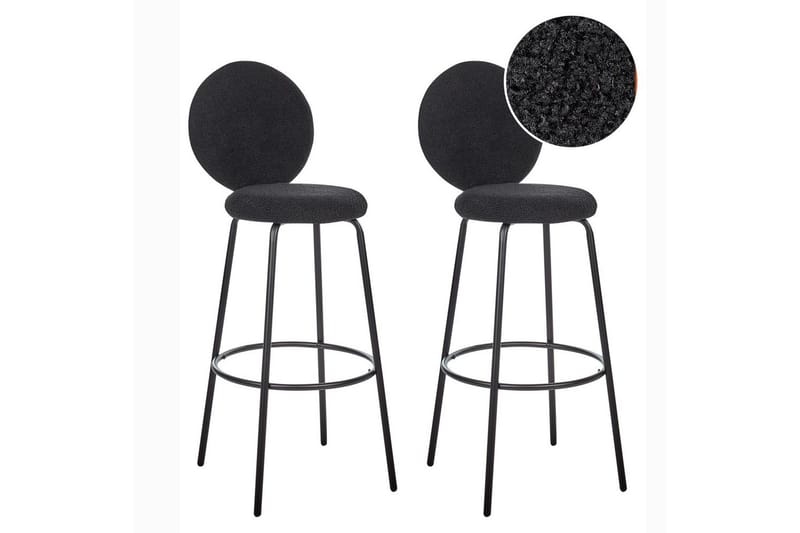 Barstol Emery set om 2 Svart, Svart