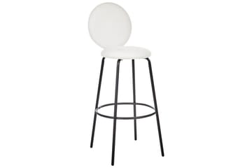 Barstol Emery set om 2 Vit-Svart - Vit-Svart - Möbler - Fåtölj & stolar - Barstol & barpall