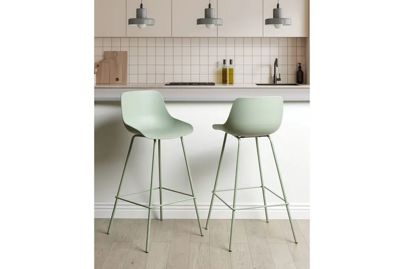 Barstol Emmet set om 2 Ljusgrön - Ljusgrön - Möbler - Fåtölj & stolar - Barstol & barpall