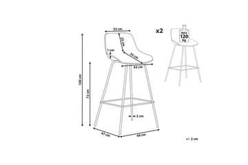 Barstol Emmet set om 2 Svart - Svart - Möbler - Fåtölj & stolar - Barstol & barpall