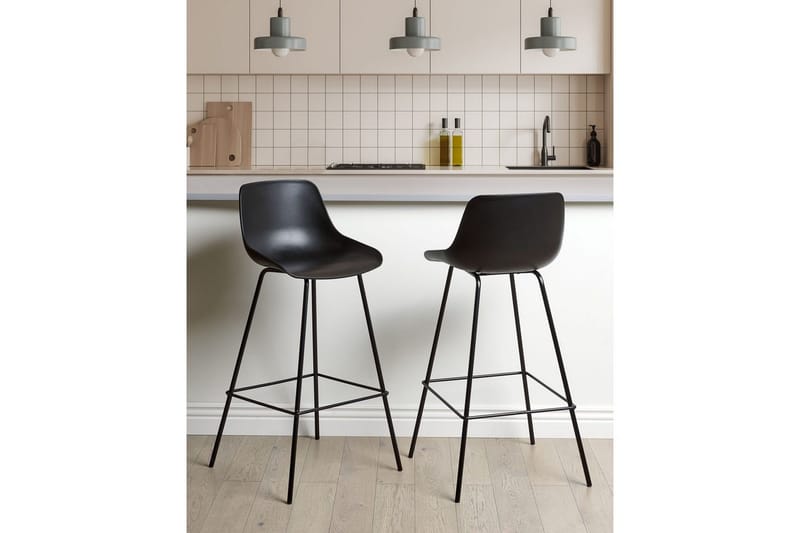Barstol Emmet set om 2 Svart - Svart - Möbler - Fåtölj & stolar - Barstol & barpall
