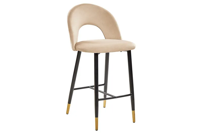 Barstol Falton set om 2 Beige-Svart-Guld - Beige-Svart-Guld - Möbler - Fåtölj & stolar - Barstol & barpall