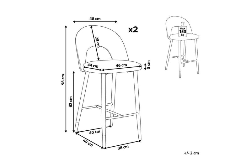 Barstol Falton set om 2 Grön-Svart-Guld - Grön-Svart-Guld - Möbler - Fåtölj & stolar - Barstol & barpall