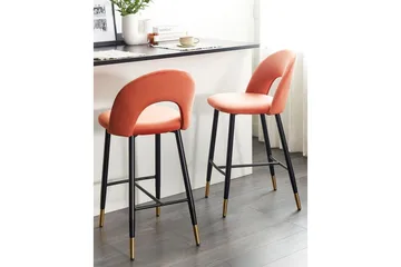 Barstol Falton set om 2 Röd-Svart-Guld - Röd-Svart-Guld - Möbler - Fåtölj & stolar - Barstol & barpall