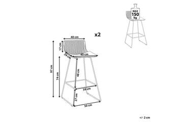 Barstol Fredonia set om 2 Svart - Svart - Möbler - Fåtölj & stolar - Barstol & barpall