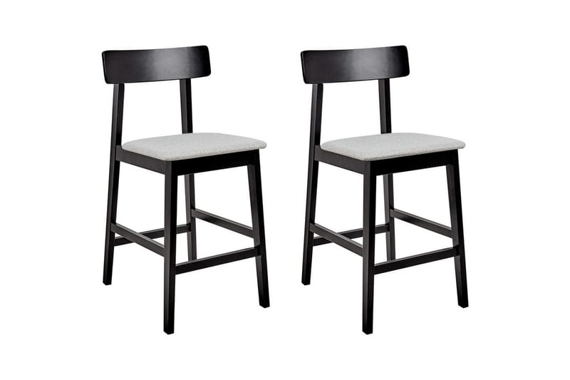 Barstol Isanti set om 2 Svart-Grå, Svart-Grå