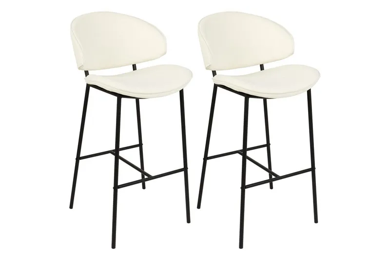 Barstol Kiana set om 2 Beige-Svart, Beige-Svart