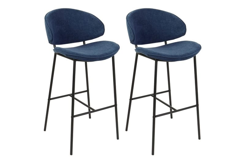 Barstol Kiana set om 2 Blå-Svart, Blå-Svart