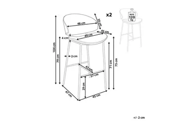 Barstol Kiana set om 2 Grön-Svart - Grön-Svart - Möbler - Fåtölj & stolar - Barstol & barpall