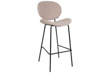 Barstol Luana set om 2 Beige-Svart - Beige-Svart - Möbler - Fåtölj & stolar - Barstol & barpall