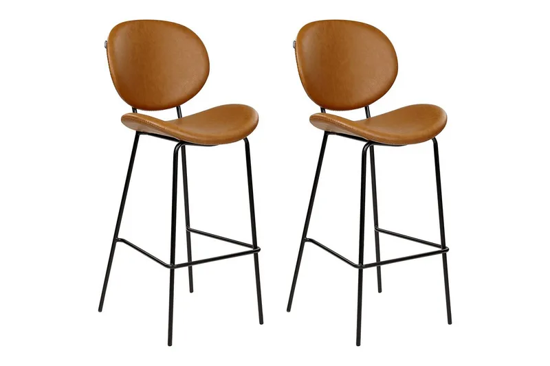 Barstol Luana set om 2 Brun-Svart - Brun-Svart - Möbler - Fåtölj & stolar - Barstol & barpall