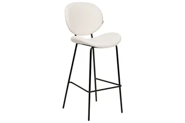 Barstol Luana set om 2 Vit-Svart - Vit-Svart - Möbler - Fåtölj & stolar - Barstol & barpall